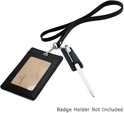 Genuine Leather Pen Holder, 2 Pack Boshiho Pen Pencil Holders for Badge Holder or Neck Lanyard