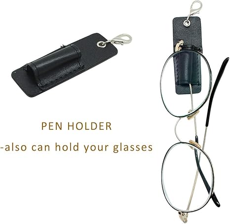 Genuine Leather Pen Holder, 2 Pack Boshiho Pen Pencil Holders for Badge Holder or Neck Lanyard