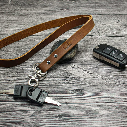 boshiho Office Lanyard, PU Leather Necklace Lanyard with Strong Clip and Keychain for Keys, ID Badge Holder, USB or Cellphone