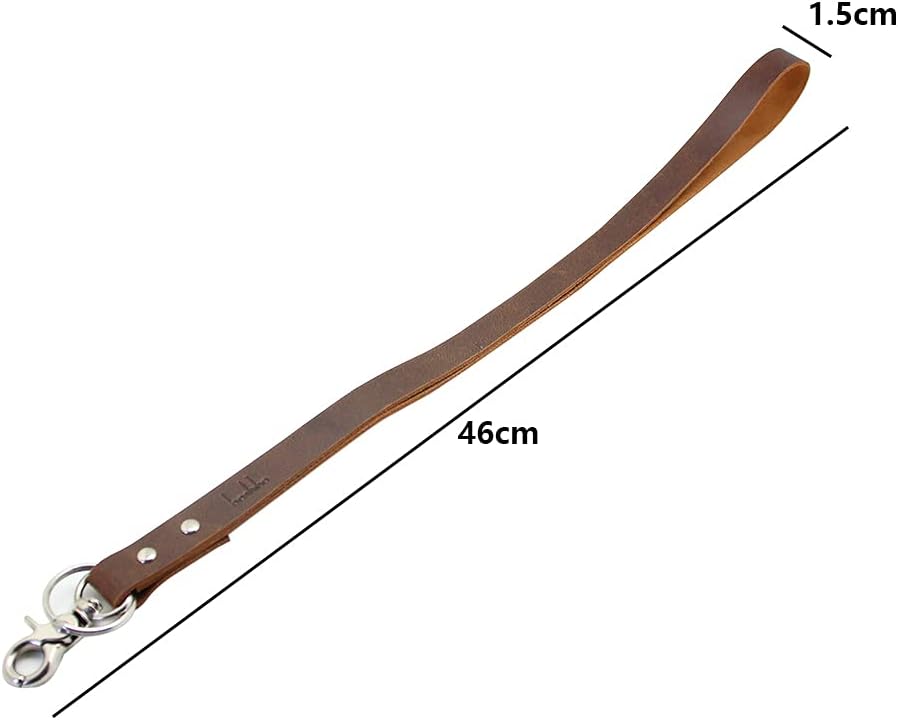 boshiho Office Lanyard, PU Leather Necklace Lanyard with Strong Clip and Keychain for Keys, ID Badge Holder, USB or Cellphone