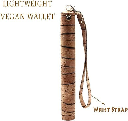 boshiho Cork Vegan Purse Wallet, Women’s Wallet Large Capacity Smart Phone Clutch Zip Long Purse with Card Holder Coin Pocket Vegan Gift