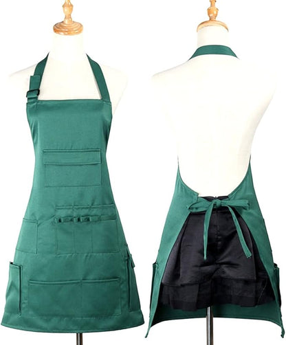 boshiho Painting Aprons Barber Apron with Pockets for Women/Men/Unisex, Utility or Work Apron
