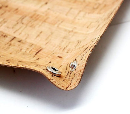Boshiho Valet Tray for Men, Natural Cork Jewelry Catchall Key Phone Coin Box Change Caddy Bedside Storage Box