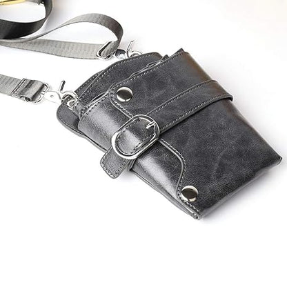Scissors Pouch PU Leather Salon Barber Hairdressing Scissors Holster Hair Stylist Tools Bag Comb Shear Holster Waist Shoulder Belt
