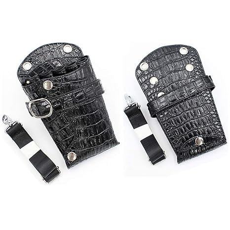 Scissors Pouch PU Leather Salon Barber Hairdressing Scissors Holster Hair Stylist Tools Bag Comb Shear Holster Waist Shoulder Belt