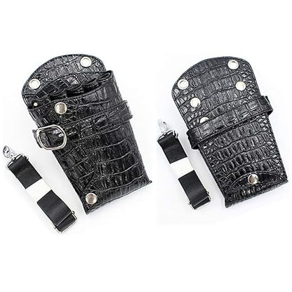 Scissors Pouch PU Leather Salon Barber Hairdressing Scissors Holster Hair Stylist Tools Bag Comb Shear Holster Waist Shoulder Belt