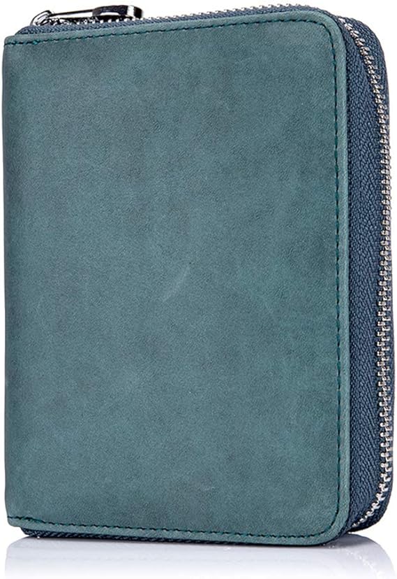 boshiho RFID Blocking 24 Slot Credit Card Holder Wallet Real Leather Multi Card Organizer Wallet with Zipper
