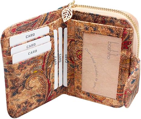 boshiho Wallets for Women, Vegan Card Holder Bifold Womens Wallet Small Compact RFID Blocking Purse with Zipper Coins Pocket