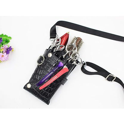 Scissors Pouch PU Leather Salon Barber Hairdressing Scissors Holster Hair Stylist Tools Bag Comb Shear Holster Waist Shoulder Belt