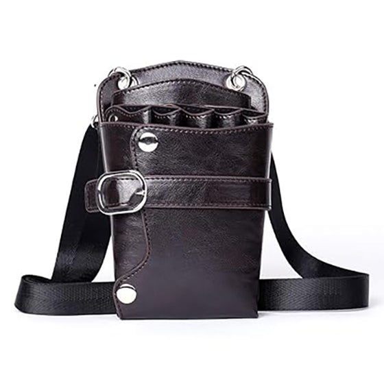 Scissors Pouch PU Leather Salon Barber Hairdressing Scissors Holster Hair Stylist Tools Bag Comb Shear Holster Waist Shoulder Belt