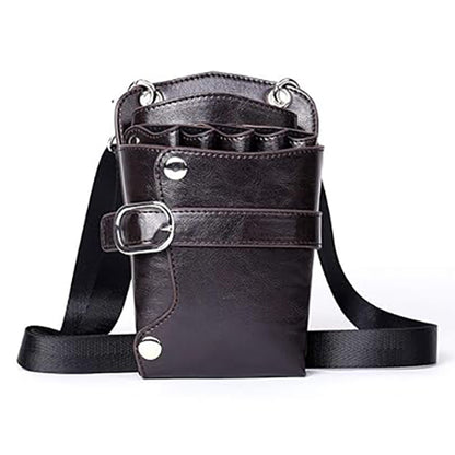 Scissors Pouch PU Leather Salon Barber Hairdressing Scissors Holster Hair Stylist Tools Bag Comb Shear Holster Waist Shoulder Belt
