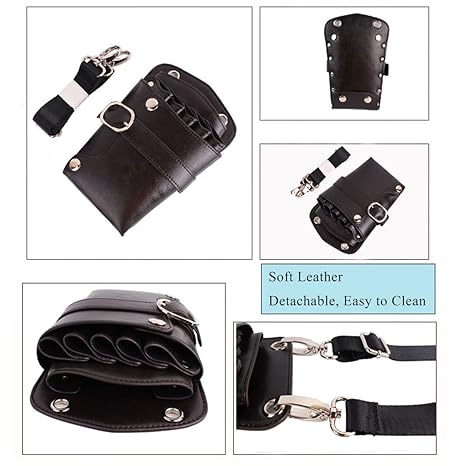 Scissors Pouch PU Leather Salon Barber Hairdressing Scissors Holster Hair Stylist Tools Bag Comb Shear Holster Waist Shoulder Belt