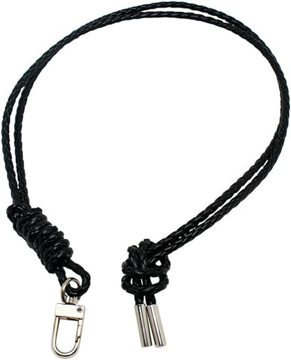 Boshiho Vertical Style Leather ID Card Badge Holder with Heavy Duty Lanyard