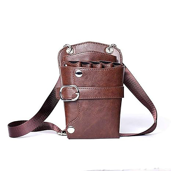 Scissors Pouch PU Leather Salon Barber Hairdressing Scissors Holster Hair Stylist Tools Bag Comb Shear Holster Waist Shoulder Belt