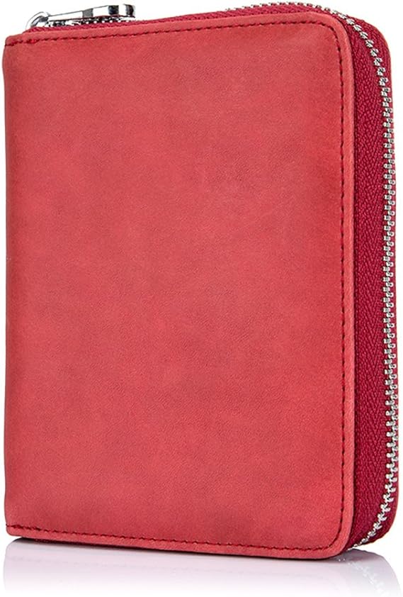 boshiho RFID Blocking 24 Slot Credit Card Holder Wallet Real Leather Multi Card Organizer Wallet with Zipper