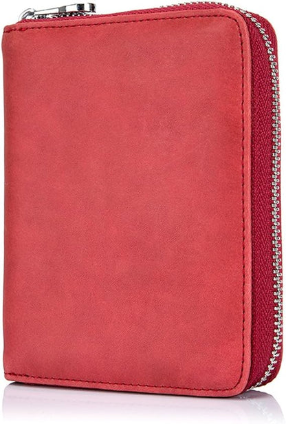 boshiho RFID Blocking 24 Slot Credit Card Holder Wallet Real Leather Multi Card Organizer Wallet with Zipper