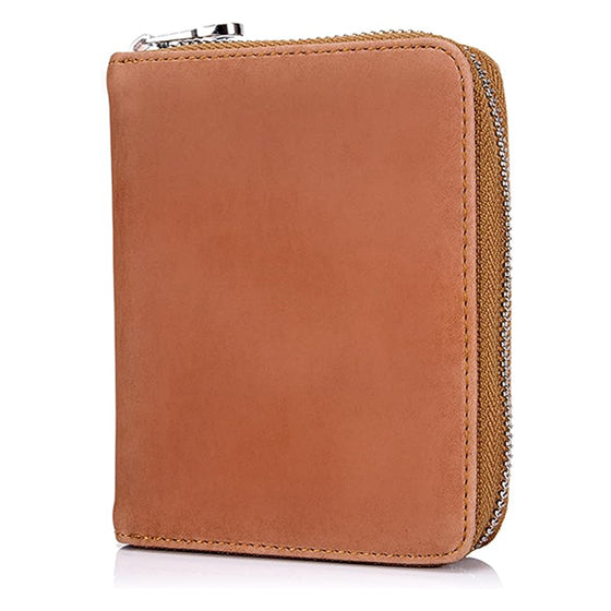 boshiho RFID Blocking 24 Slot Credit Card Holder Wallet Real Leather Multi Card Organizer Wallet with Zipper