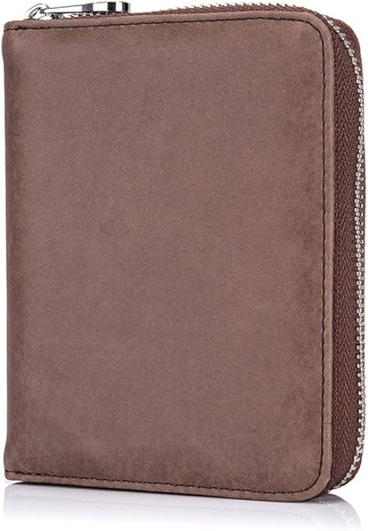 boshiho RFID Blocking 24 Slot Credit Card Holder Wallet Real Leather Multi Card Organizer Wallet with Zipper