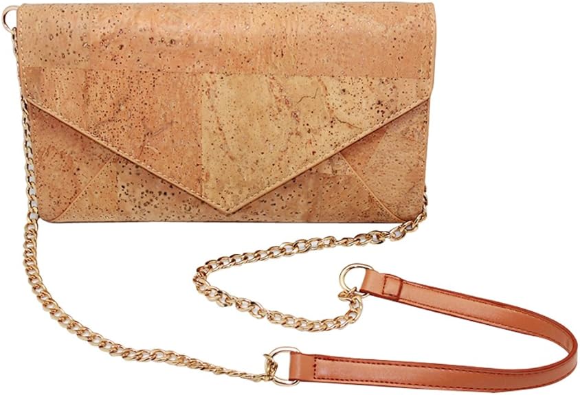 boshiho Natural Cork Crossbody Bag, Women Vegan Handbag Cork Clutch Wallet