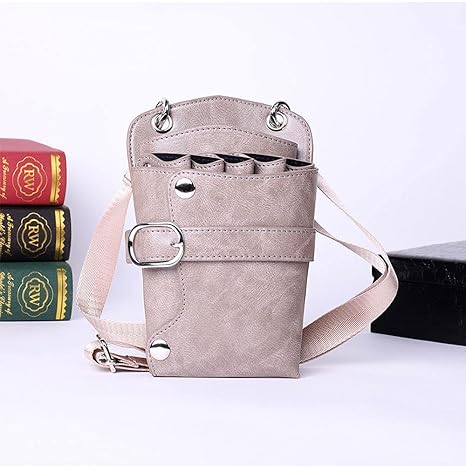 Scissors Pouch PU Leather Salon Barber Hairdressing Scissors Holster Hair Stylist Tools Bag Comb Shear Holster Waist Shoulder Belt
