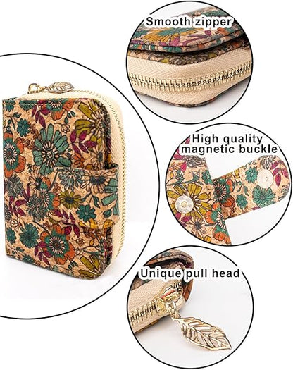 boshiho Wallets for Women, Vegan Card Holder Bifold Womens Wallet Small Compact RFID Blocking Purse with Zipper Coins Pocket