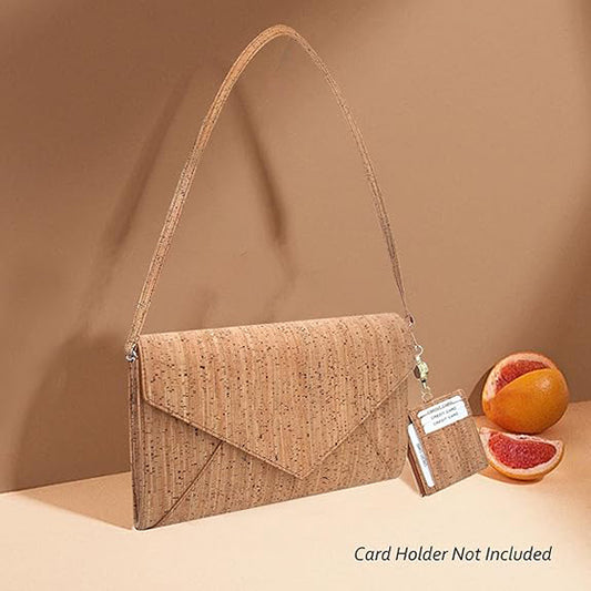 boshiho Natural Cork Crossbody Bag, Women Vegan Handbag Cork Clutch Wallet