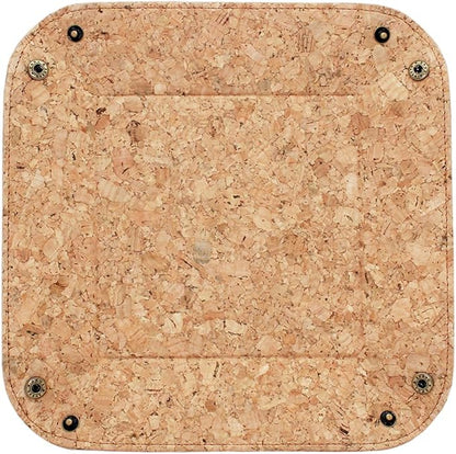 boshiho Valet Tray for Men, Natural Cork Jewelry Catchall Key Phone Coin Box Change Caddy Bedside Storage Box Eco-friendly Vegan Gift