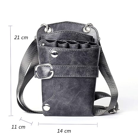 Scissors Pouch PU Leather Salon Barber Hairdressing Scissors Holster Hair Stylist Tools Bag Comb Shear Holster Waist Shoulder Belt