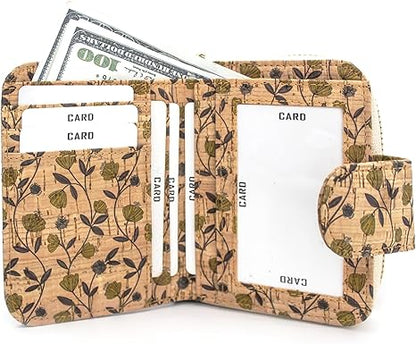 boshiho Wallets for Women, Vegan Card Holder Bifold Womens Wallet Small Compact RFID Blocking Purse with Zipper Coins Pocket