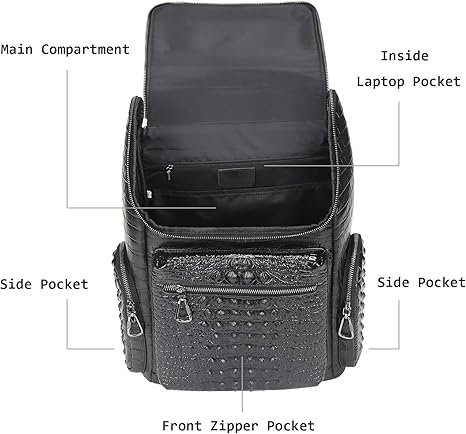 boshiho Real Leather Laptop Backpack Fashion Travel Bag Daypack for Men