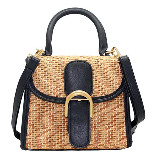 boshiho Retro Straw Woven Handbag Womens Small Cross Body Bag Shoulder Messenger Satchel