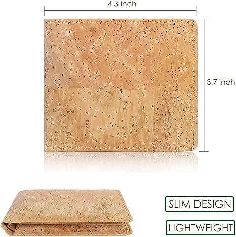 boshiho RFID Blocking Cork Wallet, Slim Bifold Vegan Credit Card Holder Purse Eco Friendly Gift for Men and Women