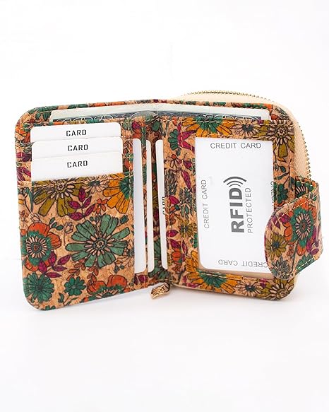 boshiho Wallets for Women, Vegan Card Holder Bifold Womens Wallet Small Compact RFID Blocking Purse with Zipper Coins Pocket