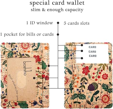 boshiho Card Holder Wallet for Men Women Eco Friendly Slim Minimalist Front Pocket Wallet with 7 Cards Slots for Environmentalist, Travel, Daily Use, Gifts
