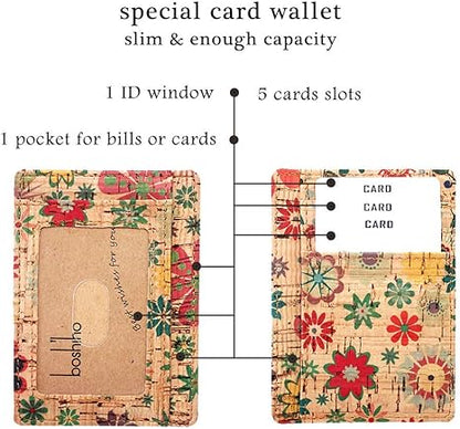 boshiho Card Holder Wallet for Men Women Eco Friendly Slim Minimalist Front Pocket Wallet with 7 Cards Slots for Environmentalist, Travel, Daily Use, Gifts