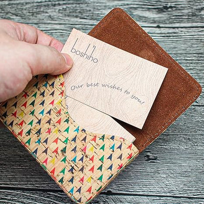 Boshiho Cork Business Card Case Eco-Friendly Vegan Name Card Holder