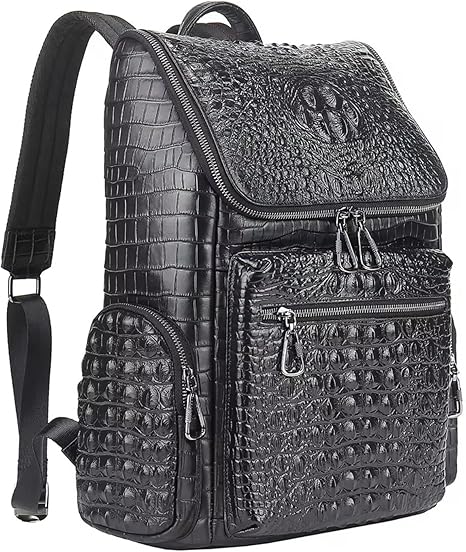 boshiho Real Leather Laptop Backpack Fashion Travel Bag Daypack for Men