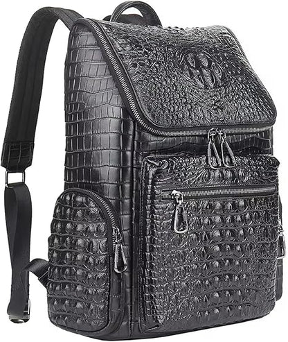boshiho Real Leather Laptop Backpack Fashion Travel Bag Daypack for Men