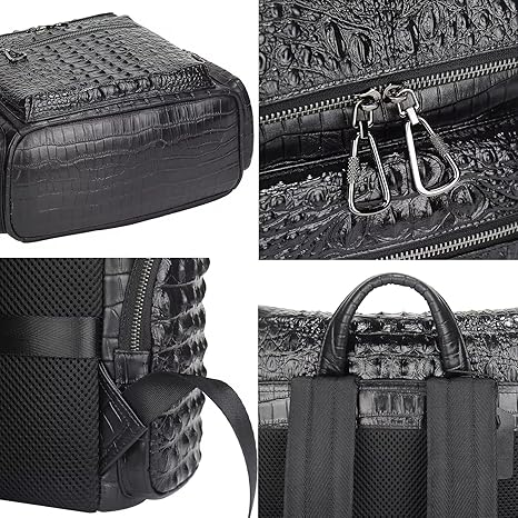 boshiho Real Leather Laptop Backpack Fashion Travel Bag Daypack for Men
