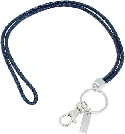 boshiho Office Lanyard, PU Leather Necklace Lanyard with Strong Clip and Keychain for Keys, ID Badge Holder, USB or Cellphone