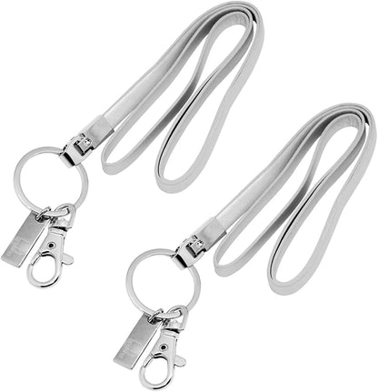 boshiho Office Lanyard, PU Leather Necklace Lanyard with Strong Clip and Keychain for Keys, ID Badge Holder, USB or Cellphone