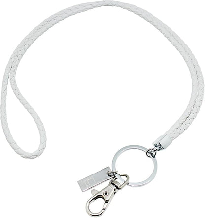 boshiho Office Lanyard, PU Leather Necklace Lanyard with Strong Clip and Keychain for Keys, ID Badge Holder, USB or Cellphone